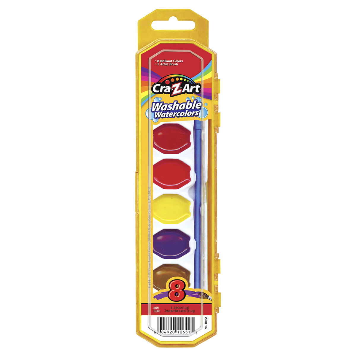 slide 1 of 1, Cra-Z-Art Washable Watercolors, 8 ct