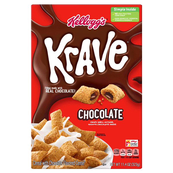 slide 1 of 1, Kellogg's Krave Cereal Chocolate, 11.4 oz