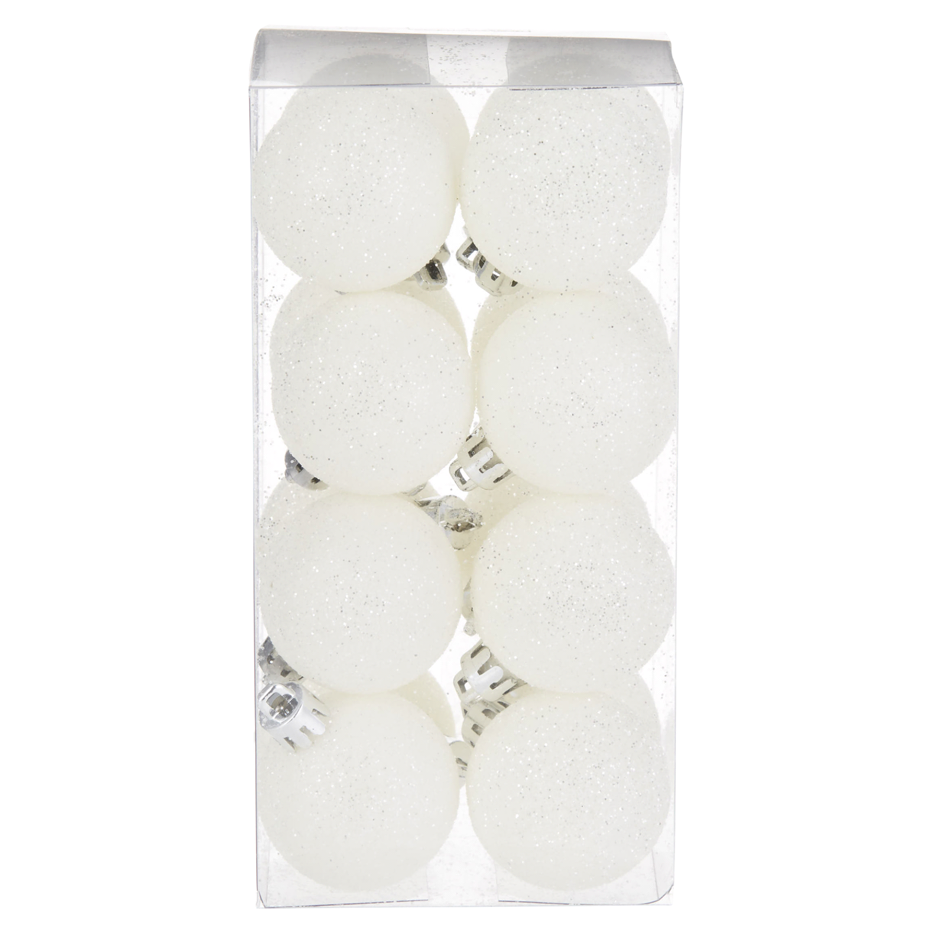 slide 1 of 1, December Home Ornament Balls - White, 16 ct