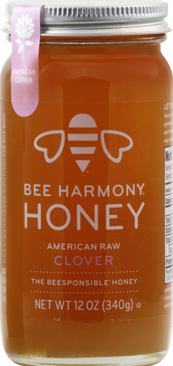 slide 2 of 2, Bee Harmony Honey American Clover, 12 oz