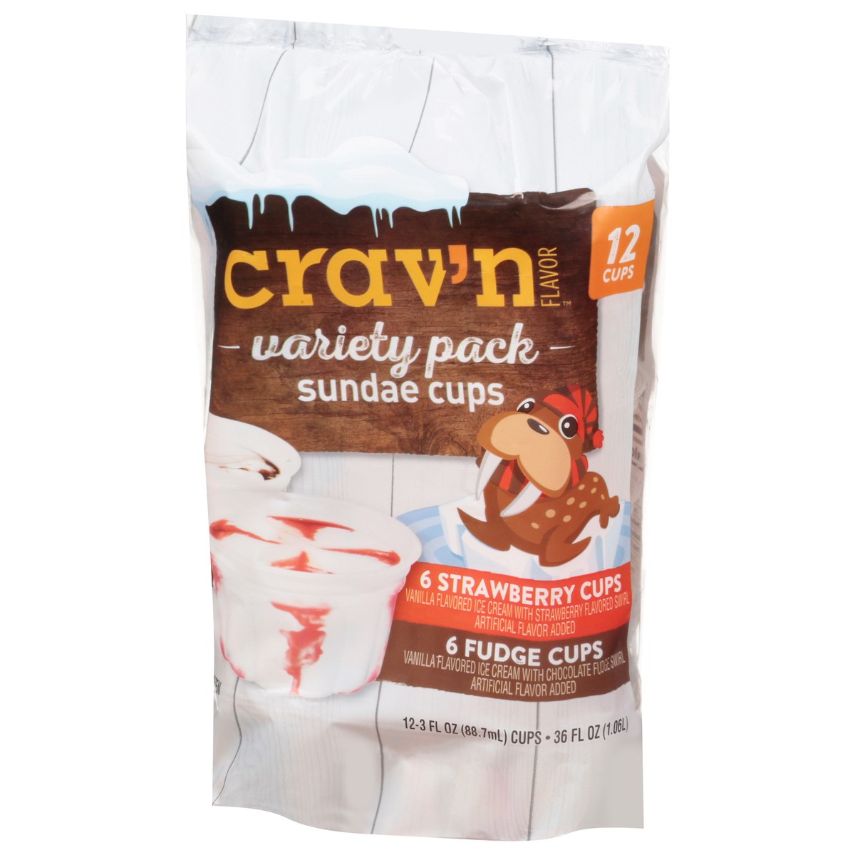 slide 2 of 15, Crav'n Flavor Cravn Var Ic Cup Strw/Fudge, 12 ct