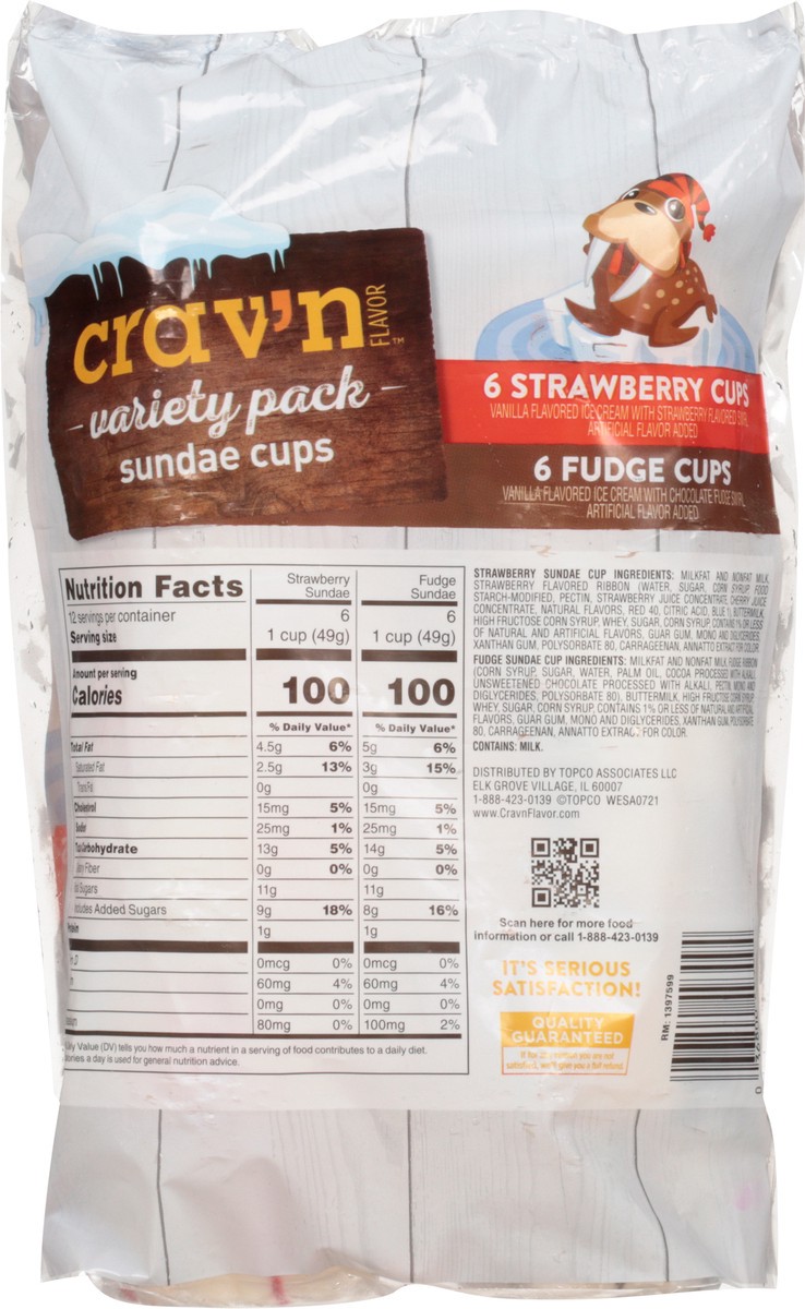 slide 6 of 15, Crav'n Flavor Cravn Var Ic Cup Strw/Fudge, 12 ct