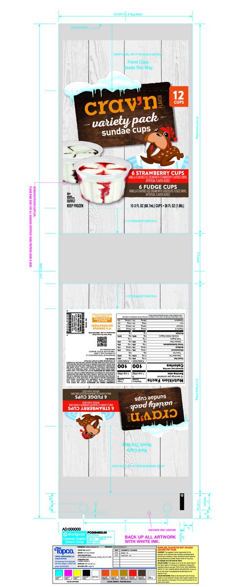 slide 10 of 15, Crav'n Flavor Cravn Var Ic Cup Strw/Fudge, 12 ct