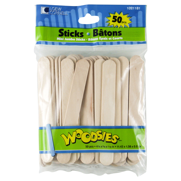 slide 1 of 2, Loew-Cornell Loew Cornell Woodsies Craft Sticks, 50 ct