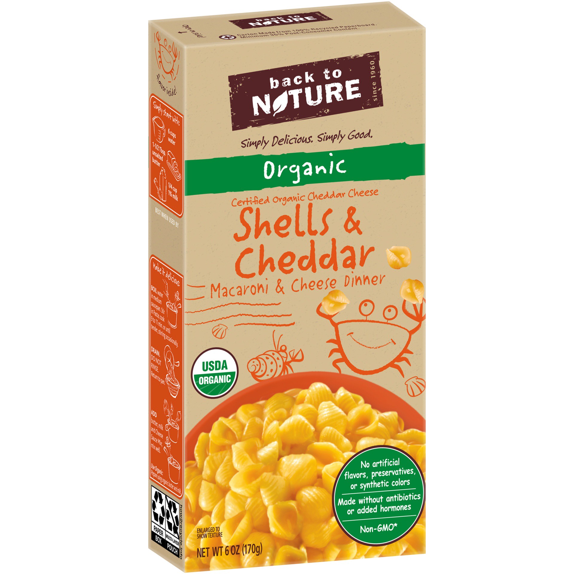 slide 9 of 11, Back to Nature Shells & Cheddar Organic Macaroni & Cheese Dinner, 6 oz