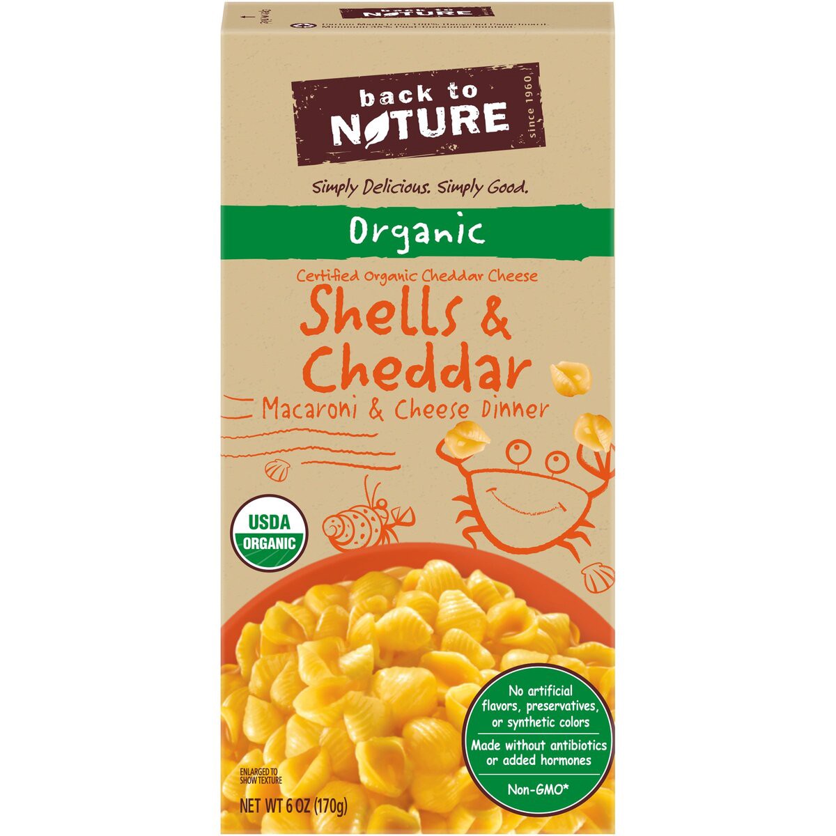 slide 1 of 11, Back to Nature Shells & Cheddar Organic Macaroni & Cheese Dinner, 6 oz