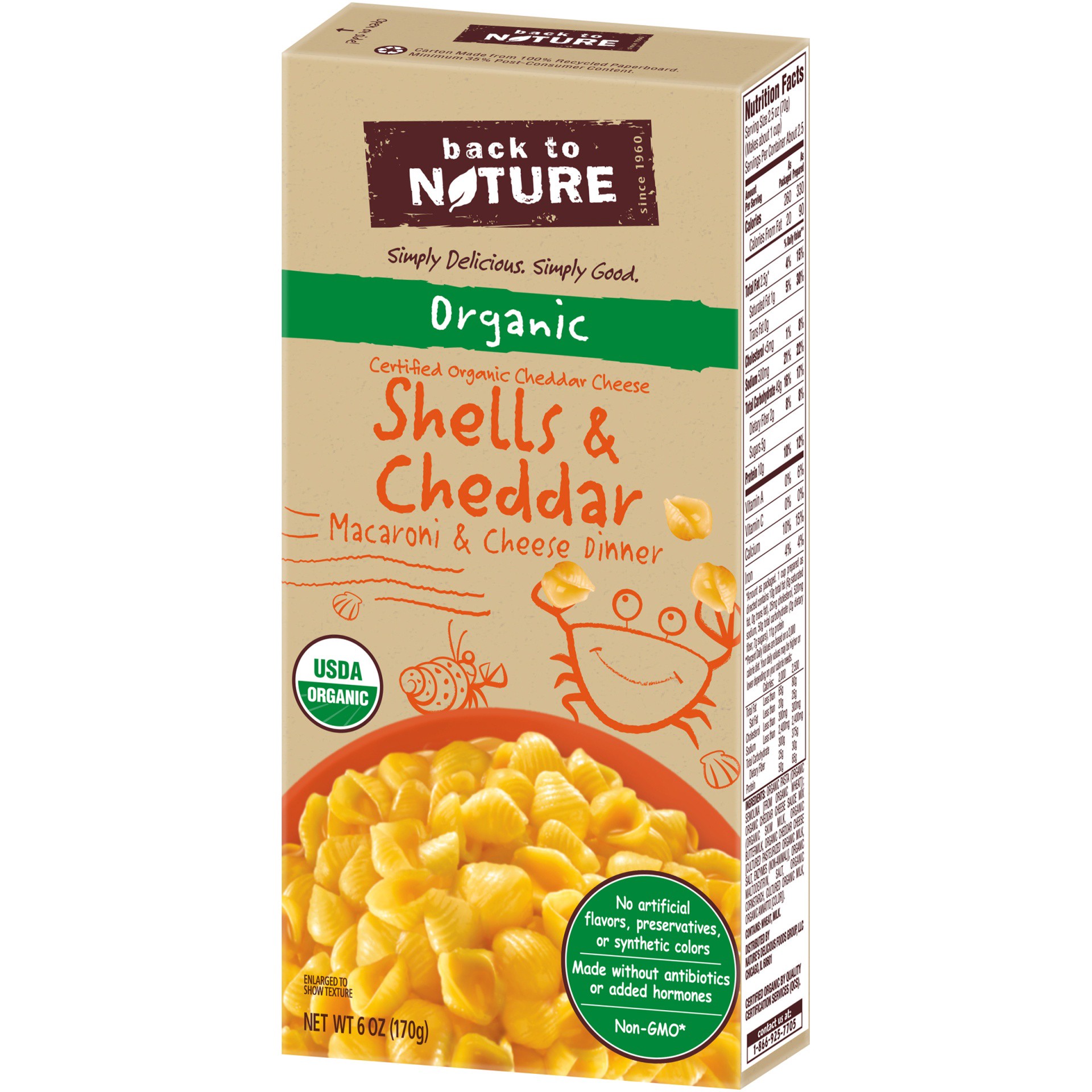 slide 10 of 11, Back to Nature Shells & Cheddar Organic Macaroni & Cheese Dinner, 6 oz