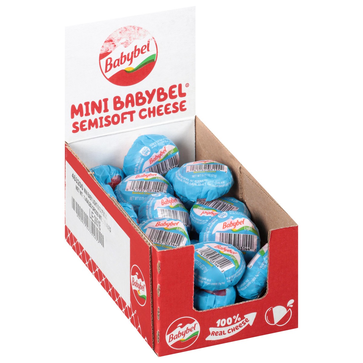 slide 7 of 10, Babybel Mini Light Semisoft Cheese 30-0.75 oz Packs, 30 ct