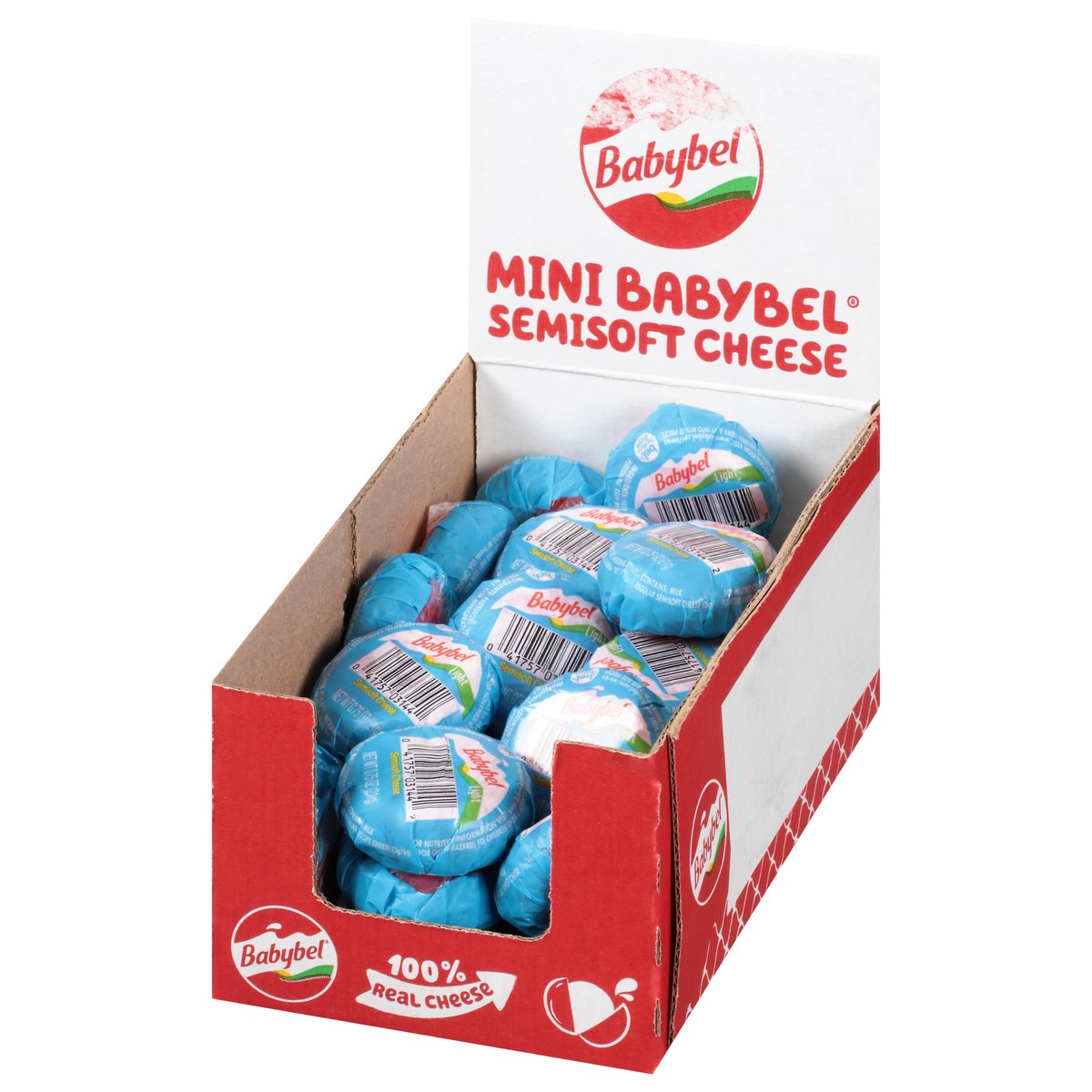 slide 8 of 10, Babybel Mini Light Semisoft Cheese 30-0.75 oz Packs, 30 ct