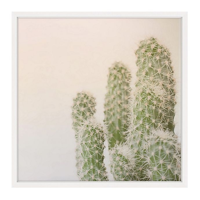 slide 1 of 6, Marmont Hill Fuzzy Cactus Framed Wall Art, 24 in x 24 in