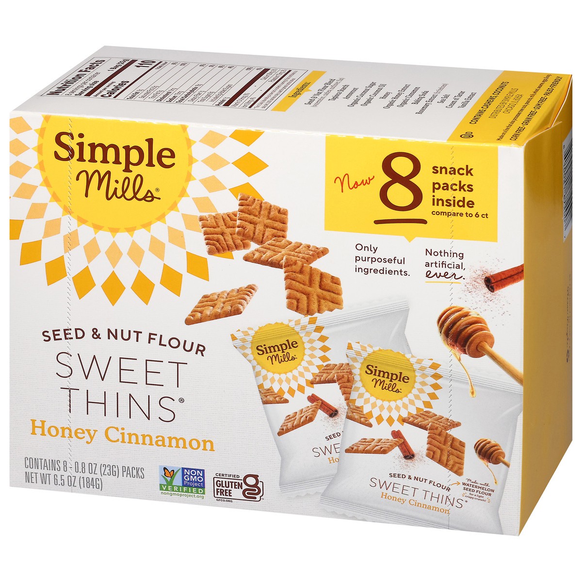 slide 7 of 15, Simple Mills Sweet Thins Honey Cinn Snack Pack, 6.5 oz