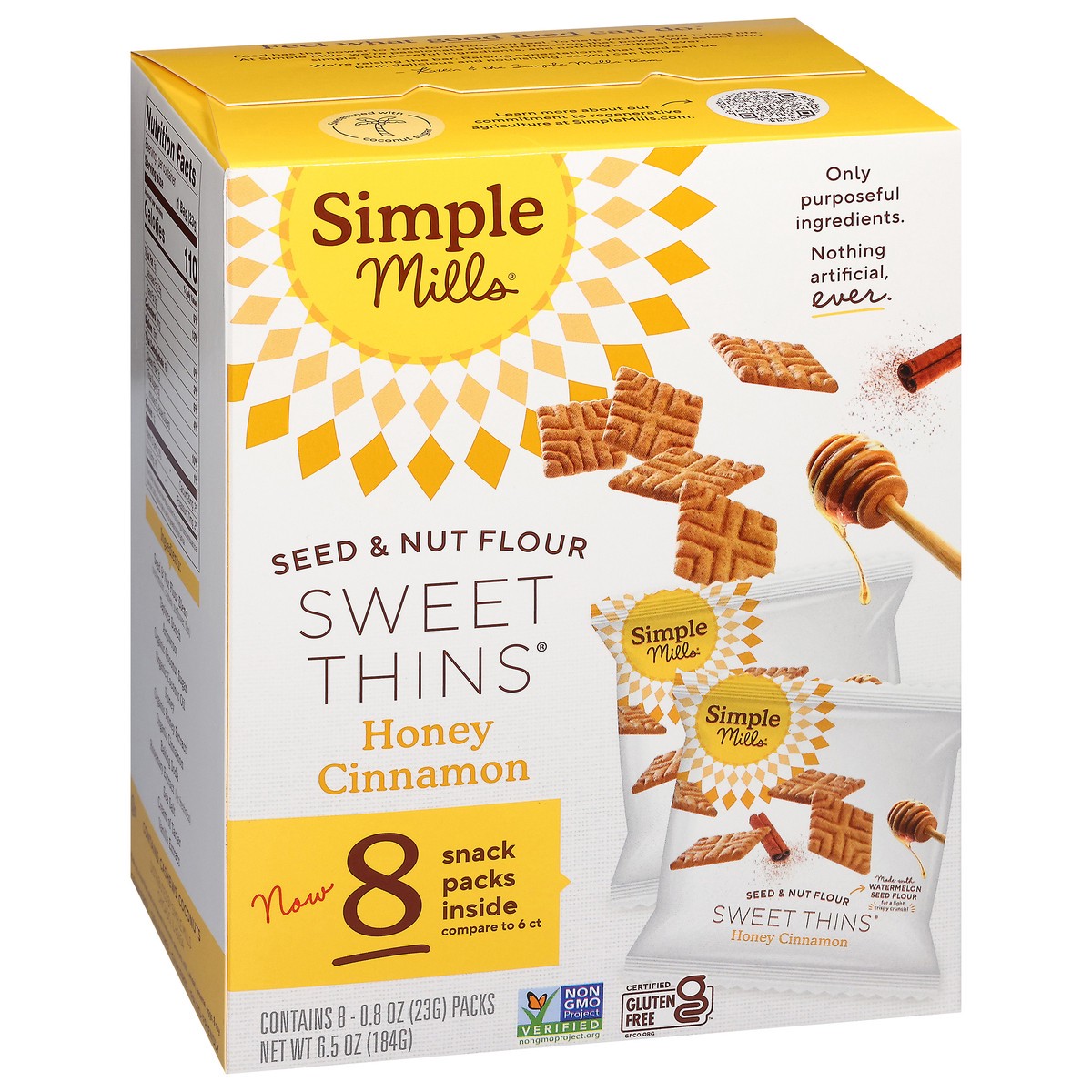 slide 15 of 15, Simple Mills Sweet Thins Honey Cinn Snack Pack, 6.5 oz