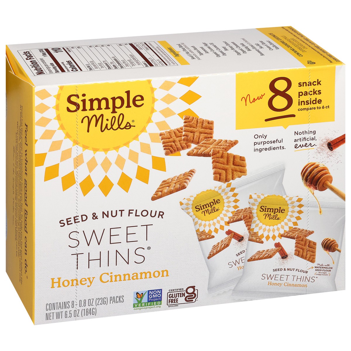 slide 14 of 15, Simple Mills Sweet Thins Honey Cinn Snack Pack, 6.5 oz