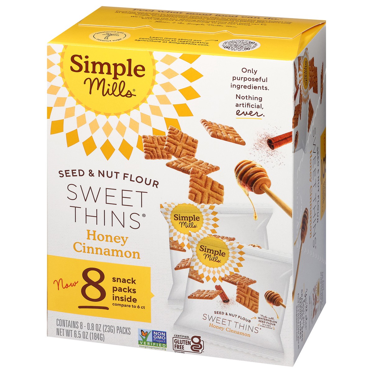 slide 2 of 15, Simple Mills Sweet Thins Honey Cinn Snack Pack, 6.5 oz