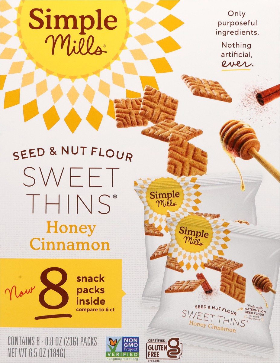 slide 5 of 15, Simple Mills Sweet Thins Honey Cinn Snack Pack, 6.5 oz