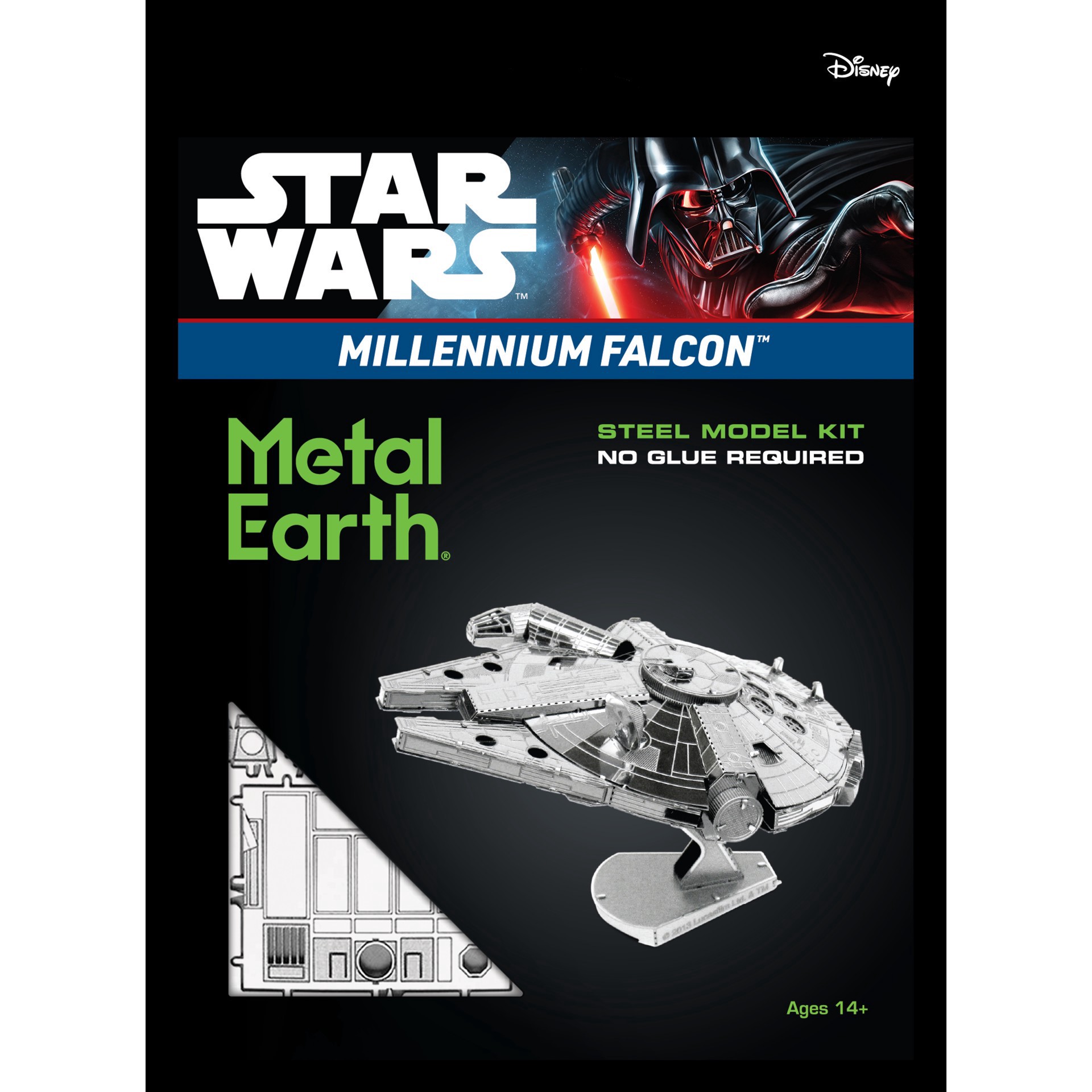 slide 6 of 13, Fascinations Metal Earth Star Wars Millennium Falcon Steel Model Kit, 2.83 in x 2.2 in x 1.81 in