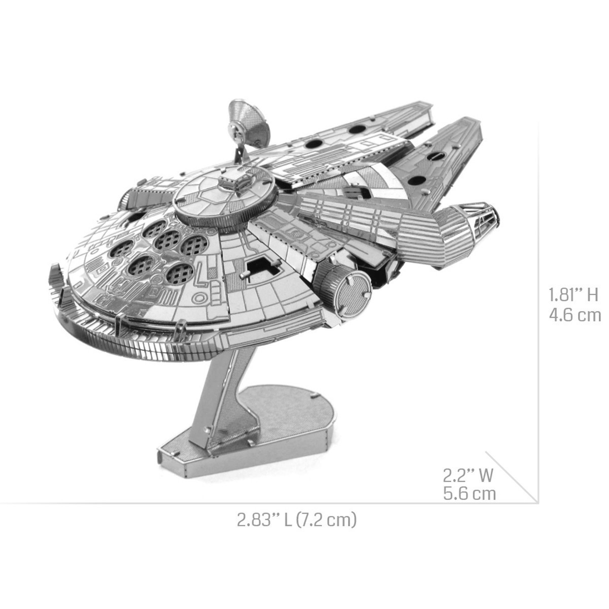 slide 10 of 13, Fascinations Metal Earth Star Wars Millennium Falcon Steel Model Kit, 2.83 in x 2.2 in x 1.81 in