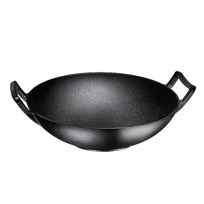 slide 1 of 4, Bruntmor Nonstick Cast Iron Wok - Black, 14 in