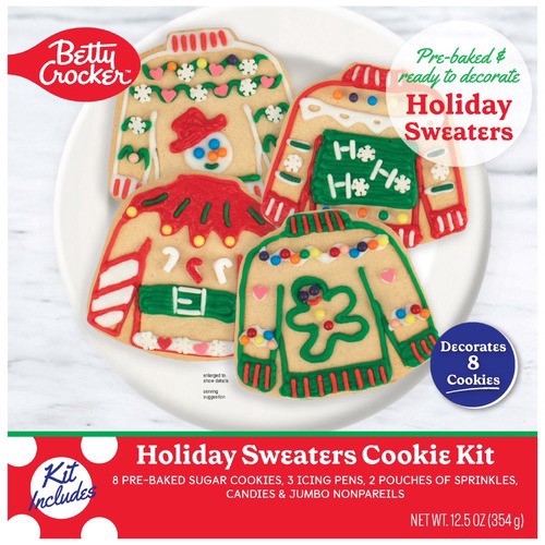 slide 1 of 1, Betty Crocker™ holiday sweaters cookie kit, 12.5 oz