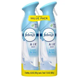 Febreze Air Freshener Spray, Odor-Fighting Room Spray, Linen & Sky Scent, 8.8oz, 2 Count