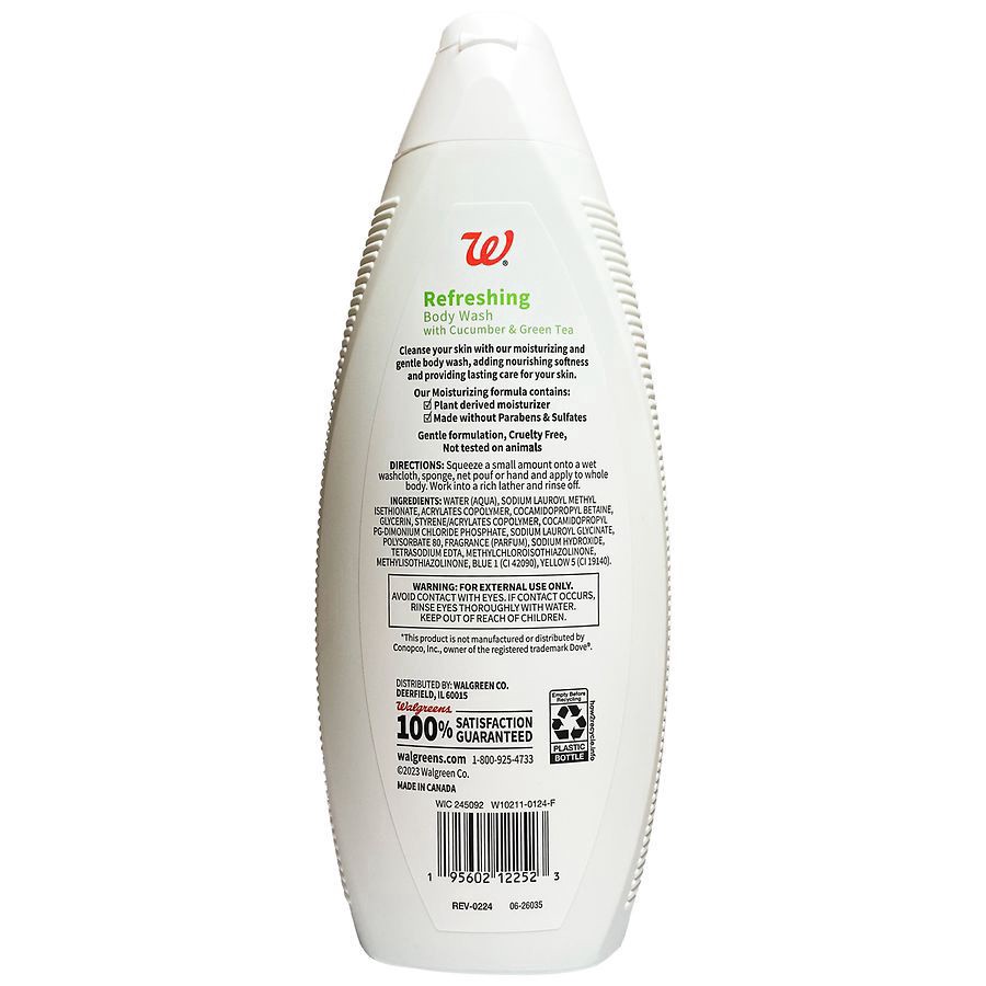 slide 4 of 4, Walgreens Refreshing Body Wash With Cucumber & Green Tea, 22 fl oz