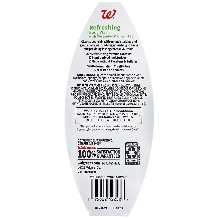 slide 2 of 4, Walgreens Refreshing Body Wash With Cucumber & Green Tea, 22 fl oz