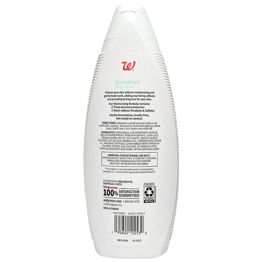 slide 4 of 4, Walgreens Sensitive Body Wash, 22 fl oz