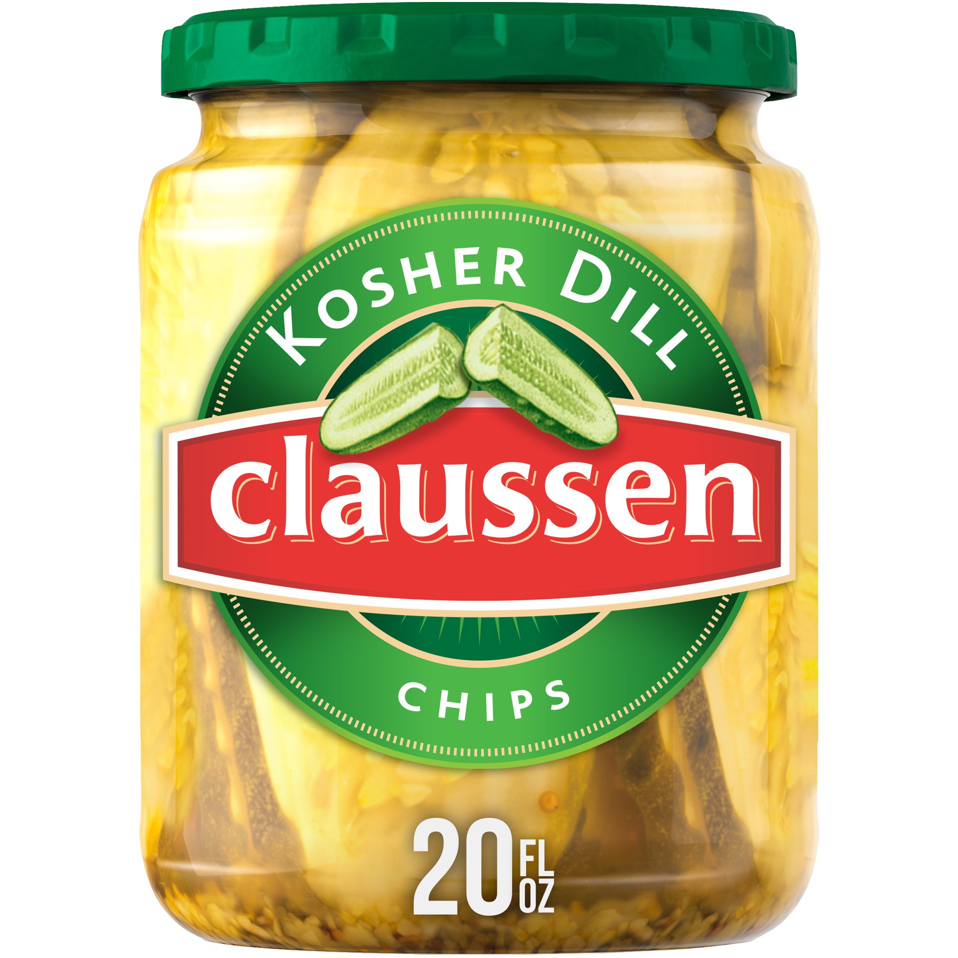 slide 1 of 13, Claussen Kosher Dill Pickle Chips, 20 fl. oz. Jar, 20 fl oz