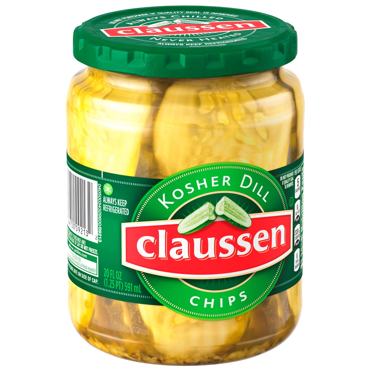 slide 2 of 13, Claussen Kosher Dill Pickle Chips, 20 fl. oz. Jar, 20 fl oz