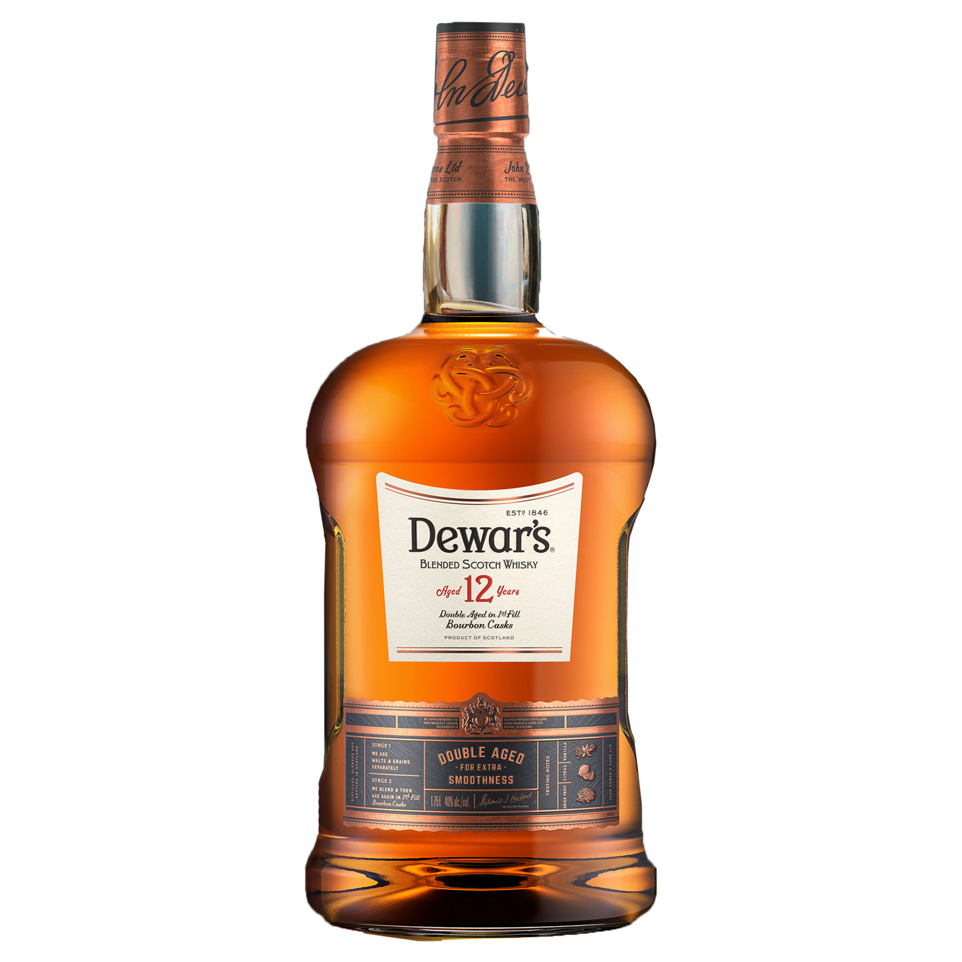 slide 1 of 5, Dewar's DewarS 12 Year Old Blended Scotch Whisky 40% 175Cl/1.75L, 1.75 liter