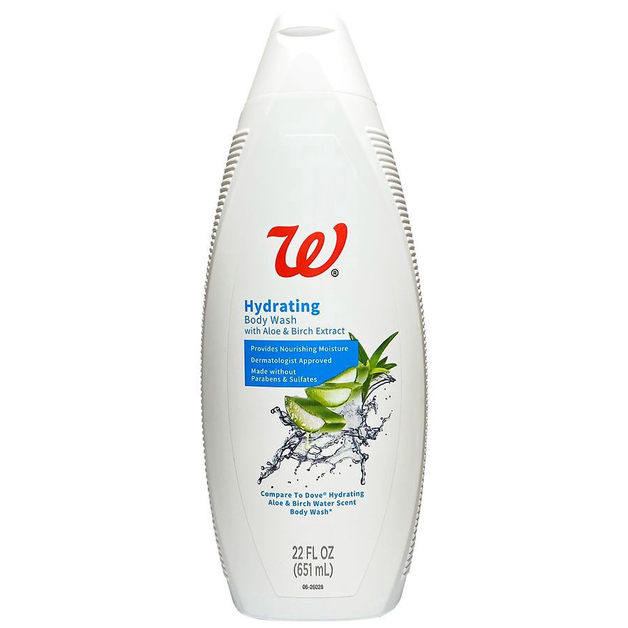 slide 1 of 4, Walgreens Hydrating Body Wash With Aloe & Birch Water, 22 fl oz