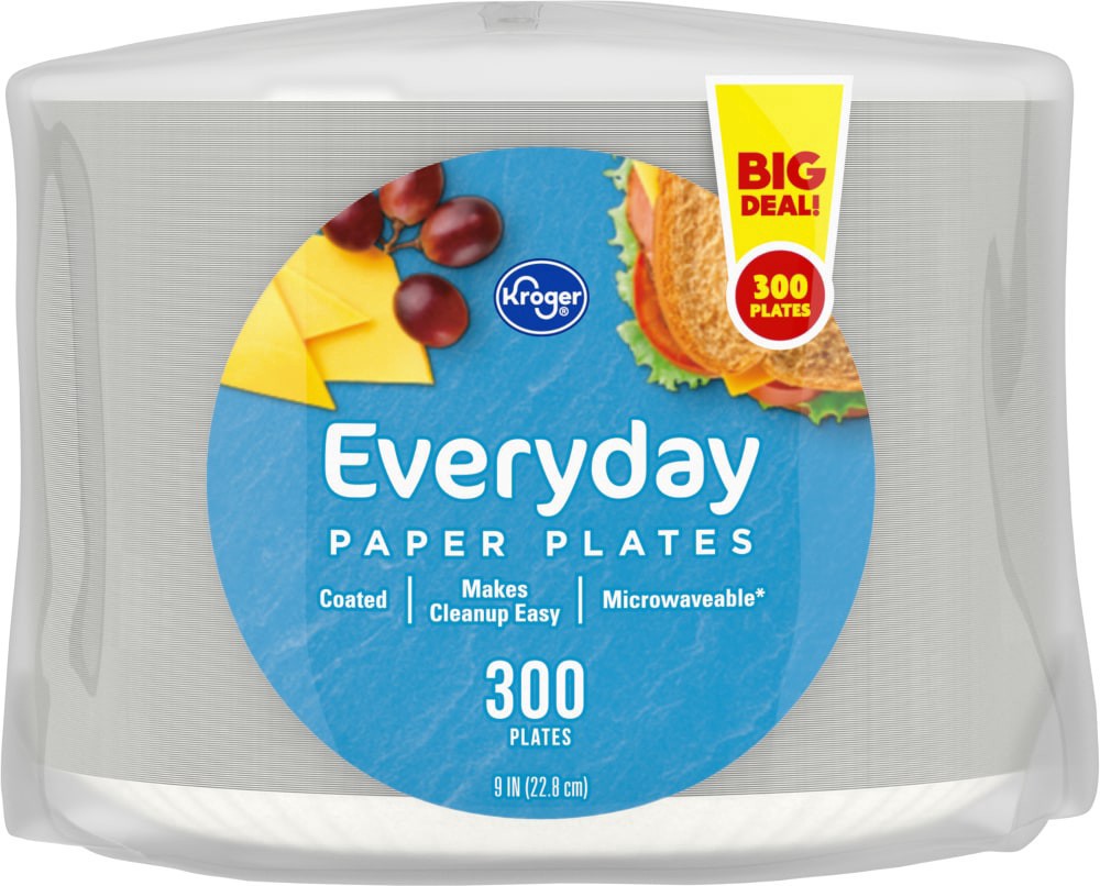 slide 2 of 5, Kroger Everyday Paper Plates, 300 ct