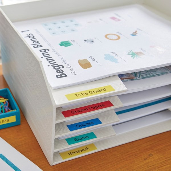 slide 5 of 10, Dymo Standard D1 Labeling Tape For Labelmanager Label Makers, Black Print On Blue Tape, 1/2'' W X 23' L, 1 Cartridge, 1 ct