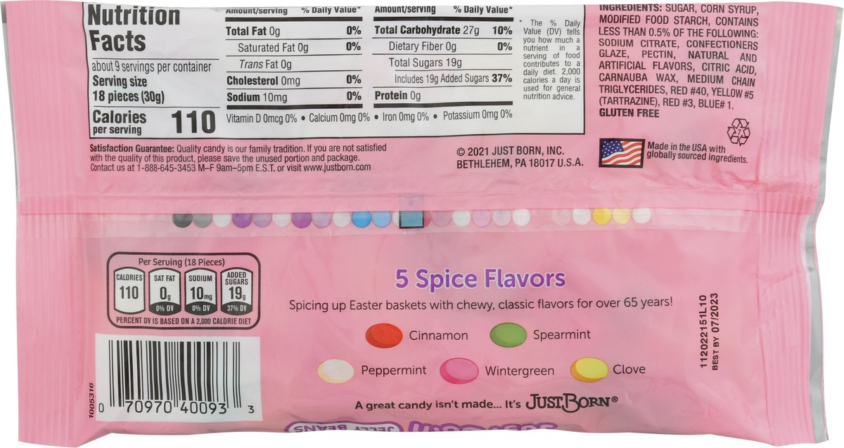 slide 13 of 13, Just Born Spice Flavored Jelly Beans 10 oz, 10 oz
