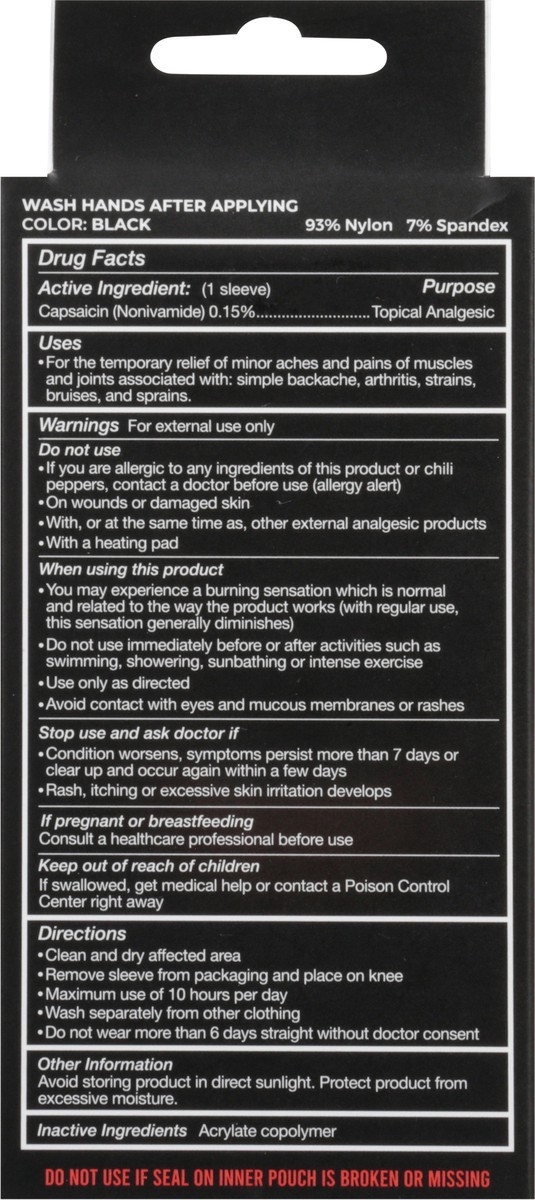 slide 9 of 12, Nufabrx Black Medicine Infused Knee Sleeve One Size Fits Most 1 ea, 1 ct