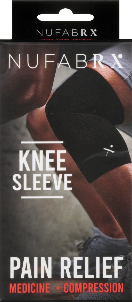slide 5 of 12, Nufabrx Black Medicine Infused Knee Sleeve One Size Fits Most 1 ea, 1 ct
