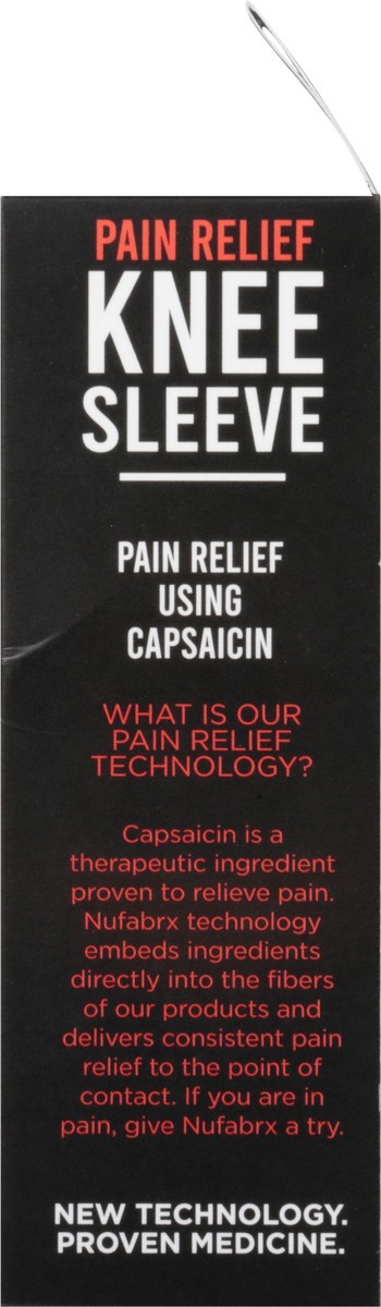 slide 2 of 12, Nufabrx Black Medicine Infused Knee Sleeve One Size Fits Most 1 ea, 1 ct