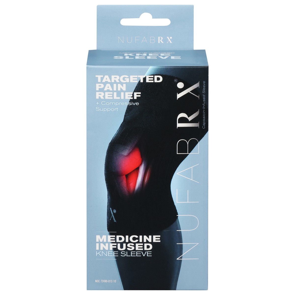 slide 1 of 12, Nufabrx Black Medicine Infused Knee Sleeve One Size Fits Most 1 ea, 1 ct