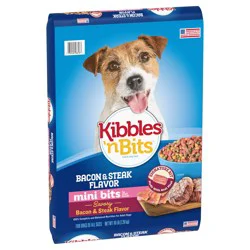 Kibbles ''n Bits Kibbles ‘n Bits Mini Bits Small Breed Savory Bacon & Steak Flavor Dry Dog Food, 16 lb. Bag
