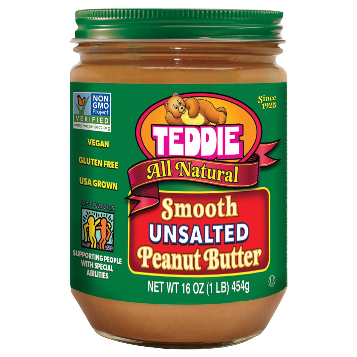 slide 5 of 12, Teddie Natural Smooth Unsalted Peanut Butter, 16 oz