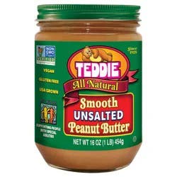 Teddie Natural Smooth Unsalted Peanut Butter
