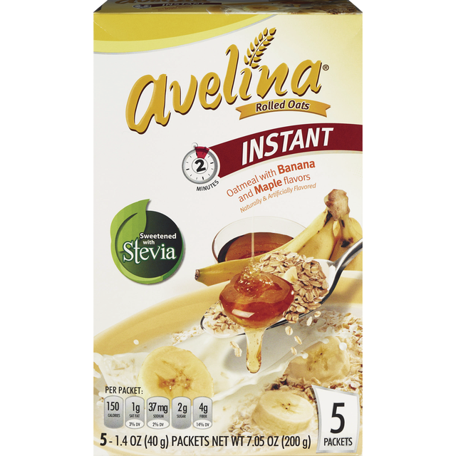 slide 1 of 1, Avelin Instant Oats Banana Maple W/Stevia, 200 gram