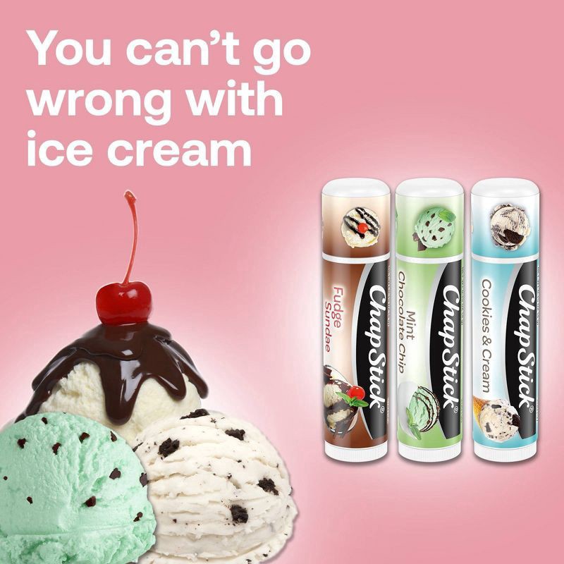 slide 4 of 5, Chapstick Lip Balm - Ice Cream Collection - 3ct, 3 ct