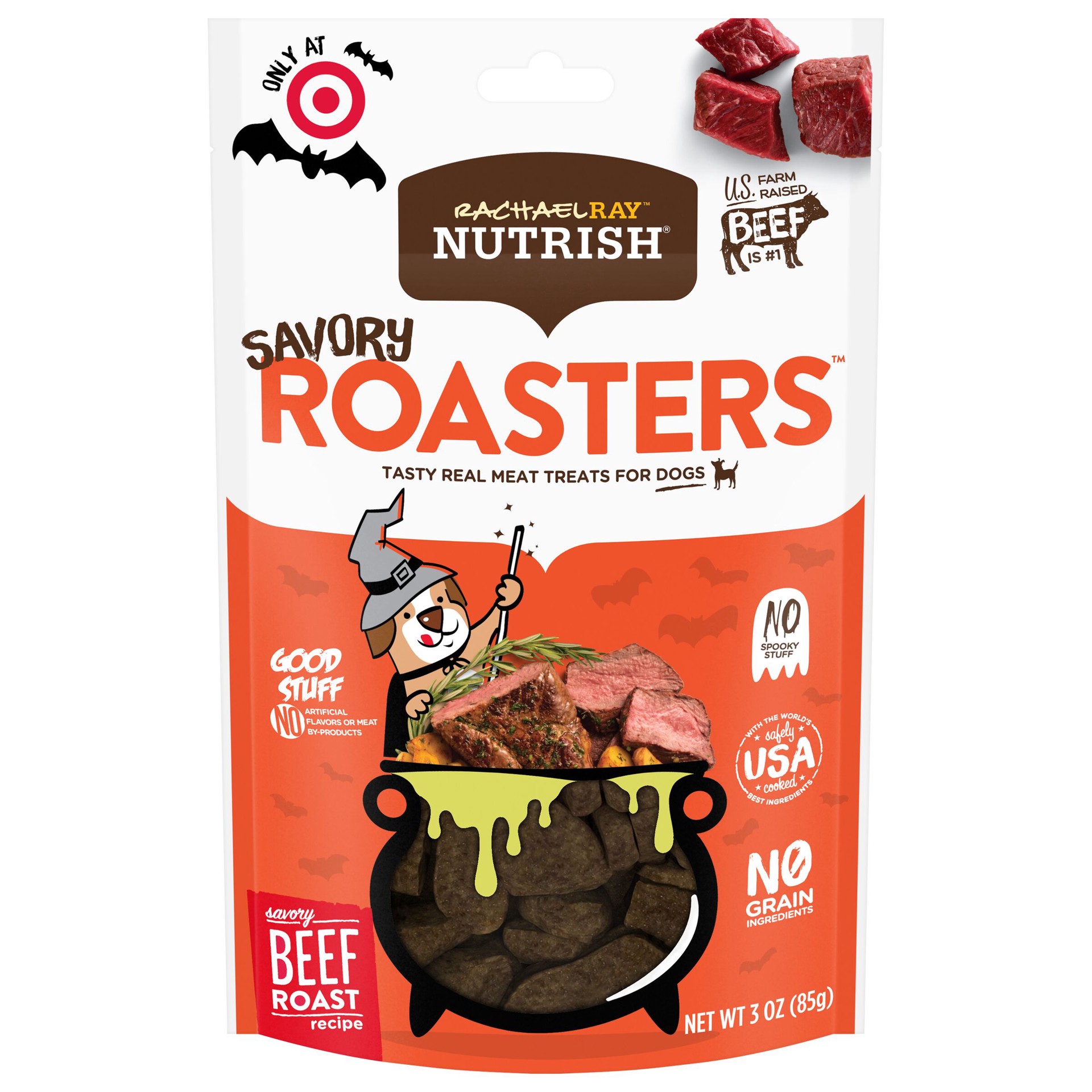 slide 1 of 12, Rachael Ray Nutrish Savory Roasters Grain Free Dog Treats, Savory Beef Roast Recipe, 3-Ounce, 3 oz