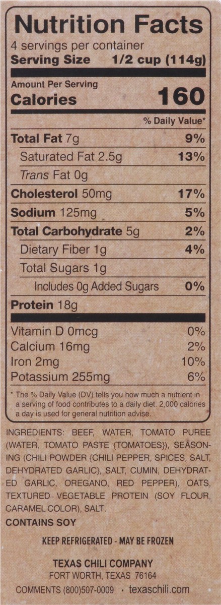 slide 8 of 9, Texas Chili Company Old Fashioned Beef Chili 16 oz, 16 oz