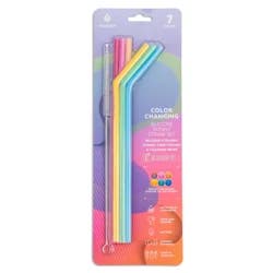 Manna Bent and Straight Color Changing Straw Set, 7 pc