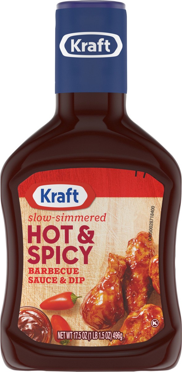 slide 7 of 8, Kraft Hot & Spicy Barbecue Sauce, 17.5 oz