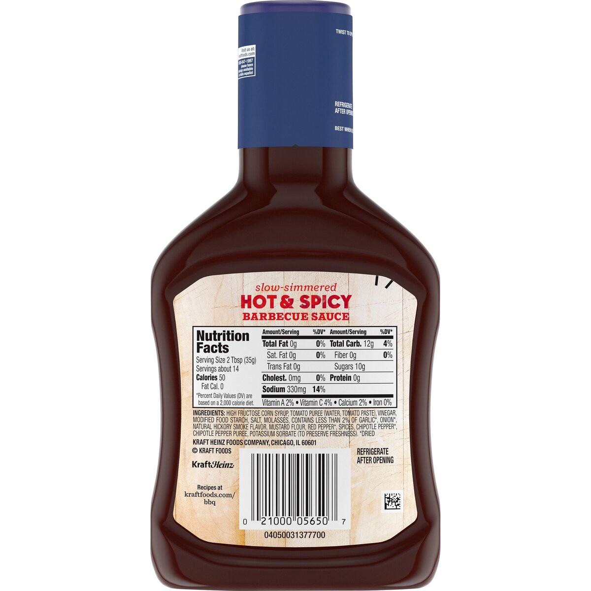 slide 8 of 8, Kraft Hot & Spicy Barbecue Sauce, 17.5 oz