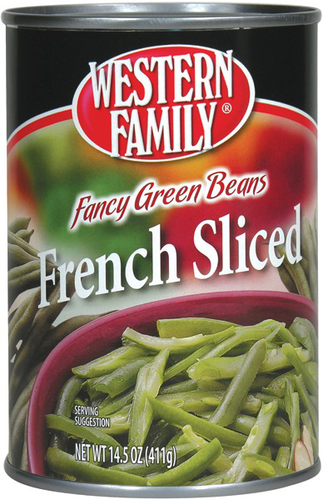 slide 1 of 1, Western Family French Style Sliced Green Bean, 14.5 oz