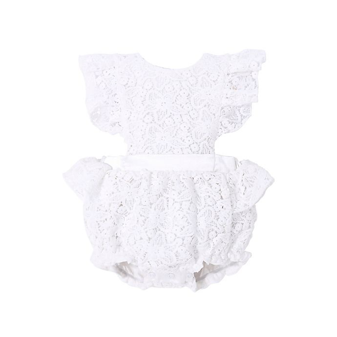 slide 1 of 6, Kidding Around Floral Lace romper, 1 ct